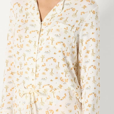 Women's Button Down Pajama Set Short Sleeve Top and Long Pants