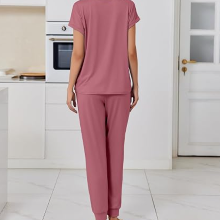 Women's Cotton Long Sleeve Pajama Set Two Piece Lounge Wear