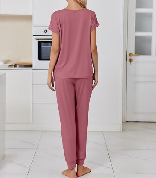 Women's Cotton Long Sleeve Pajama Set Two Piece Lounge Wear