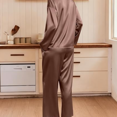 Women's Short Sleeve Ruffle Button Down Pajama Set
