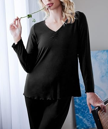 Women's Satin Pajama Set Short Sleeve Notch Collar Top and Shorts - Image 2