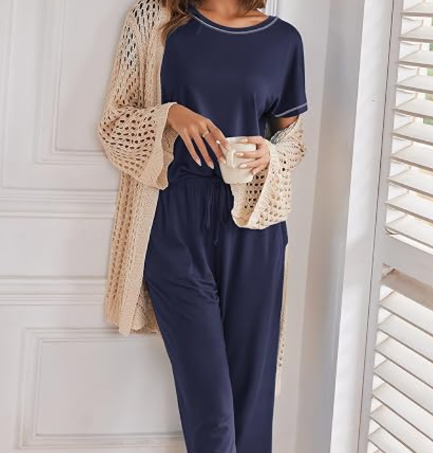 Women's Soft Two Piece Pajama Set for Fall Lounge Wear - Image 2