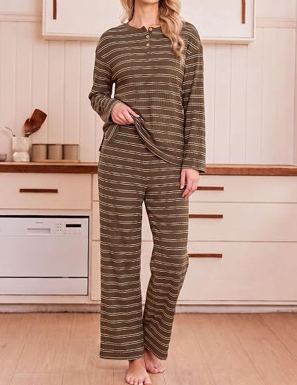 Women's Satin Pajama Set Long Sleeve Button Down Sleepwear