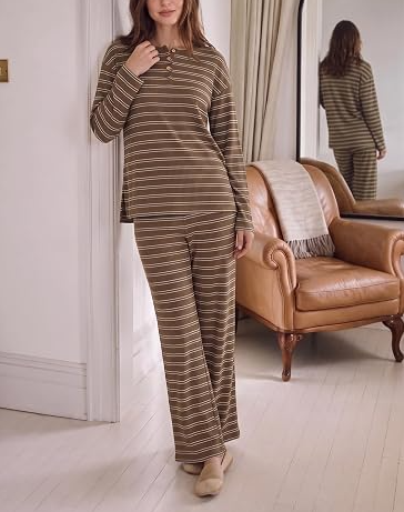 Women's Satin Pajama Set Long Sleeve Button Down Sleepwear - Image 2