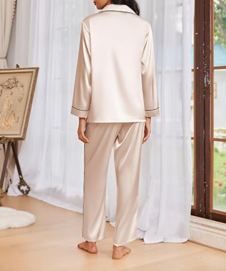 Women's Soft Lounge Pajama Set Short Sleeve and Long Pants - Image 2
